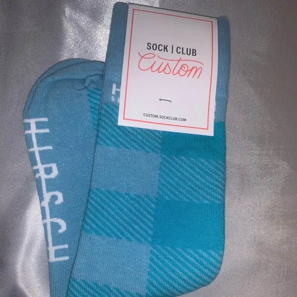 SOCK CLUB Custom Socks.‎ Blue with Turquoise pattern